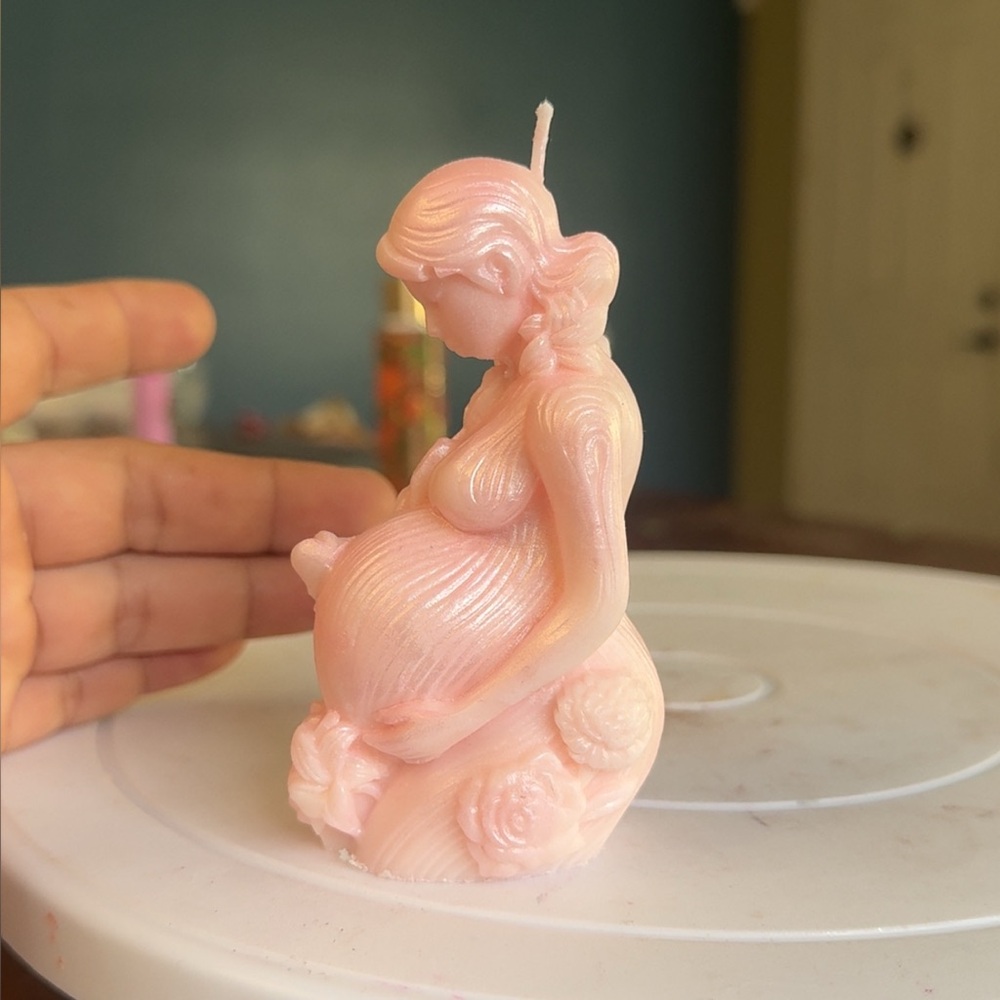 Pink Pregnant Woman Candle